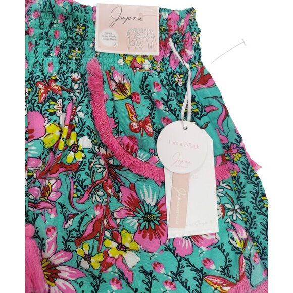 Jopea Women's Floral Print Solid Color Short Shorts 2 Pack Size S 100% Rayon. - Picture 5 of 8